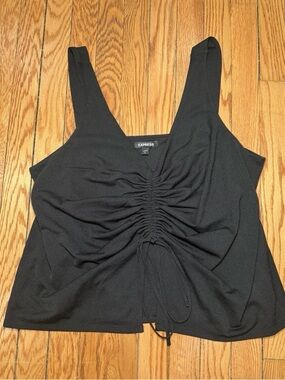 Express Black Ruched Drawstring Tank